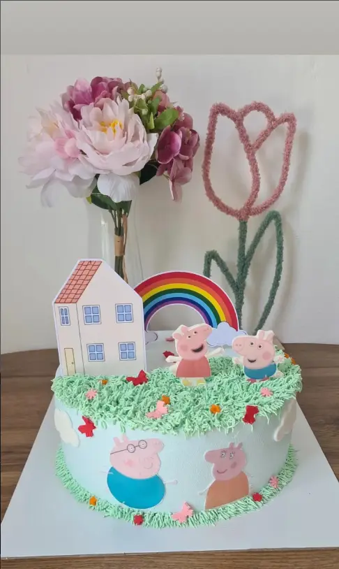 Peppa Pig dečija torta sa dugom